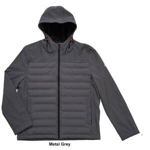 NWT Nautica Hooded Mixed Media Soft Shell Coat Performance Jacket Size Medium